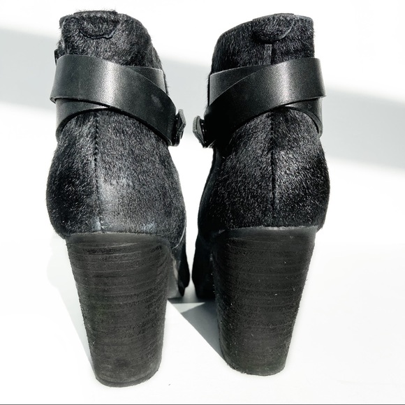 Steve Madden Black Pony Hair Ankle Boots size 10 - Picture 2 of 7